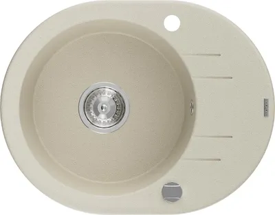 Immagine prodotto di Mexen Kevin lavello in granito 1-vasca con sgocciolatoio 586 x 458 mm, beige, sifone cromato - 6517581005-69