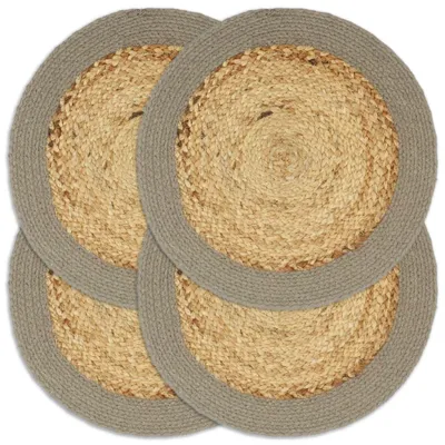 Immagine prodotto di vidaXL Tovagliette 4 pz. Naturale e grigio 38 cm in juta e cotone
