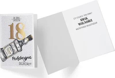 Zdjęcie produktu dla Kartka na Osiemnastkę dla Chłopaka - 18 Urodziny - Whisky