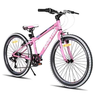 Produktbild von JOYSTAR 24 Zoll Kinderfahrrad für Jungen & Mädchen im Alter von 7-12 Jahren Hardtail Mountainbike für Kinder mit 7-Gang, Rosa
