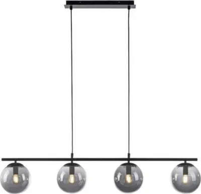 Immagine prodotto di Lampada a sospensione, vetro fumé, nero, L 100 cm