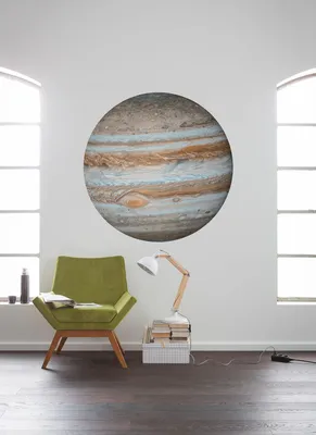 Produktbild von Komar Vlies Fototapete rund und selbstklebend "Jupiter" - Größe: 125 x 125 cm (Breite x Höhe) - 1 Stück