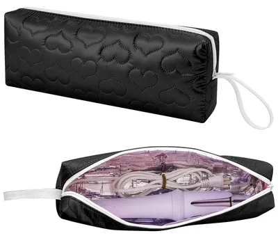 Imagen del producto de Bolsa resistente al calor para planchas de pelo, con estampado de corazones