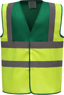 Produktbild von YOKO HVW100 | Sicherheitsweste High Visibility 2 Bands & Braces Waistcoat - Farbe: Paramedic Green/Hi-Vis Yellow - Größe: XXL