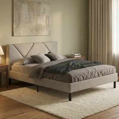 Image de Ikelos - Lit 2 places, gris taupe, Matelas 140x190 cm