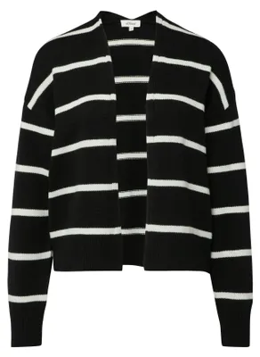 Produktbild von s.Oliver gestreifte Strickjacke aus Baumwollmix Regular Fit Langarm mit Rippbündchen