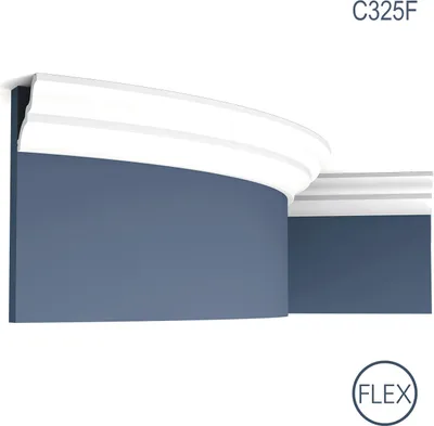 Produktbild von Eckleiste Orac Decor C325F LUXXUS MANOIR flexible Zierleiste Stuckleiste Zeitloses Klassisches Design weiß 2 m