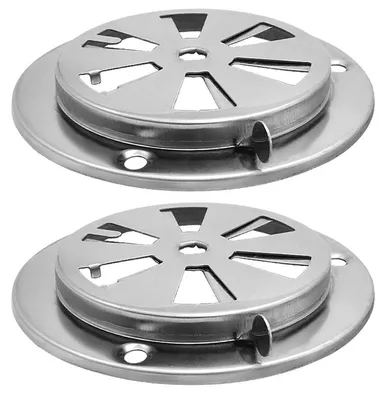Produktbild von 2 Edelstahl Lüftungsrosetten Ø95 mm, verschließbarer Lüftungsschieber für Grill, Gasofen oder Feuertonne
