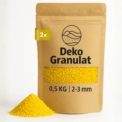 Imagen del producto de Deko-Granulat amarillo, diámetro de 2 a 3 mm, ideal para decorar vasos, jarrones y otros objetos