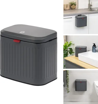 Immagine prodotto di cestino eluno, cestino per cucina e bagno, capacità 3 litri, grigio