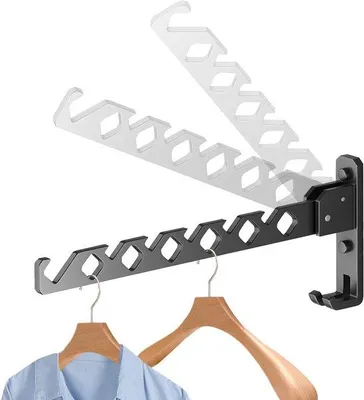 Produktbild von Schwarze Wandkleiderstange 180° Drehbar