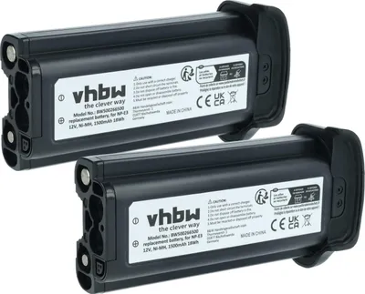 Produktbild von vhbw 2x Akku kompatibel mit Canon EOS 1Ds Mark II, 1D Mark II N, 1D Mark II Kamera (1500 mAh, 12 V, NiMH)