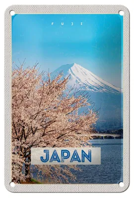 Produktbild von Blechschild Reise 12x18cm Japan Asien Schnee Winter Gebirge Schild