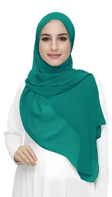 Zdjęcie produktu dla Chusta hijab damska, muślinowa, w kolorze perskiego zielonego, 180x75 cm
