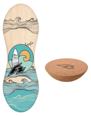 Zdjęcie produktu dla F2 Balance Board korkowa deska do balansowania z półkulą drewno dzieci dorośli surfing - Zawartość: orzeszki ziemne + półkula
