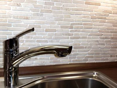 Produktbild von Mosaik Fliese Marmor Naturstein weiß Brick Botticino Anticato Küchenrückwand MOS40-0102_f