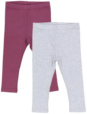 Produktbild von TupTam Baby Mädchen Lange Leggings 2er Pack, Farbe: Hellgrau / Lila, Größe: 92/98