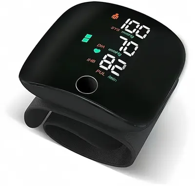 Produktbild von Handgelenk Präzision Automatisches Blutdruckmessgerät,Tragbares,LCD, automatischer Herzfrequenzmesser mit Manschette, wiederaufladbar,Schwarz