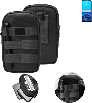 Produktbild von K-S-Trade Holster Gürtel Tasche kompatibel mit Leagoo M13 Handy Tasche Schutz Hülle dunkel-grau viele Fächer, 1x