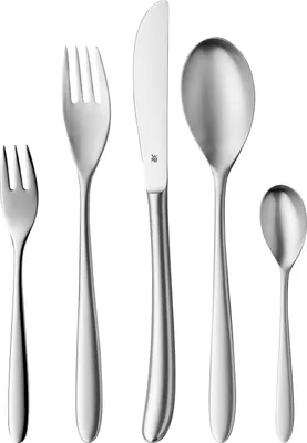 Produktbild von WMF Silk Besteckset 6 Personen, 30 teilig, Monobloc-Messer, Cromargan Edelstahl mattiert, spülmaschinengeeignet