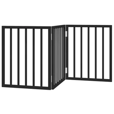 Immagine prodotto di Cancello per Cani Pieghevole 3 Pannelli Nero 150cm Legno Pioppo