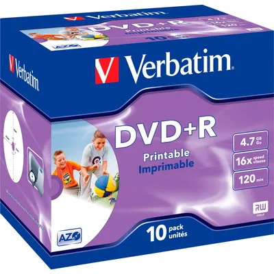 Produktbild von VERBATIM 43508 Printable Bedruckbar DVD+R 16X Rohling