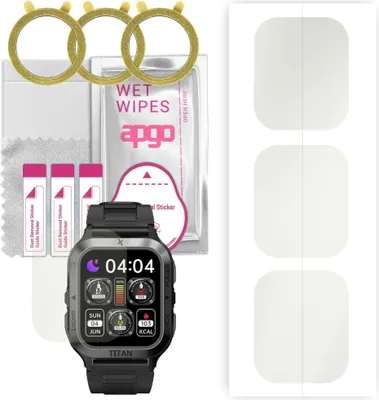 Produktbild von apgo 3 Stück Schutzfolie, Matt, kompatibel mit Maxcom FW67 TITAN Pro Smartwatch, Hydrogel Displayschutzfolie mit Positionierhilfe, Displayfolie, robust und kratzfest