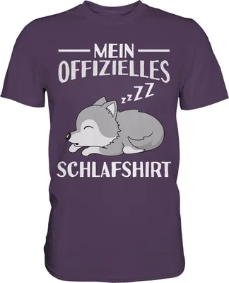 Produktbild von Offizielles Schlafshirt Nachthemd Schlafanzug Pyjama Wolf T-Shirt – Urban Purple / L