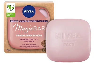 Image de Nivea MagicBar Nettoyant visage solide Extrait de rose et vitamine E 75g