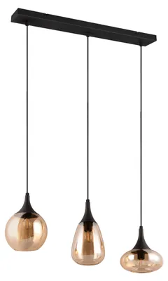 Obrázek produktu pro TRIO 317000313 LUMINA závesné svietidlo 3xE14 ?ierna matná, jantárová
