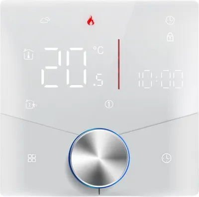 Image de Thermostat matriciel sans fil, APP &vocale, écran tactile LED, régulation précise de la température, montage mural, programmation hebdomadaire 7x6