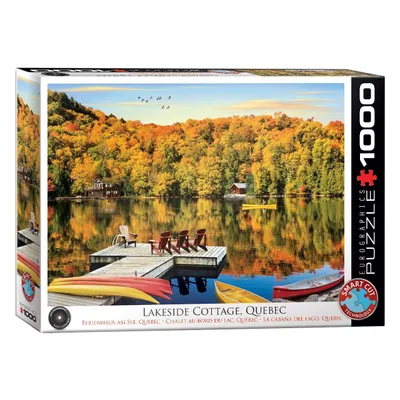 Image de Eurographics Puzzle Maison de vacances au bord du lac, Québec, 1000 pièces, 68 x 48 cm, 6000-5427