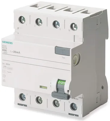 Zdjęcie produktu dla Siemens FI-Schutzschalter 4polig 63 A 400 V 5SV3346-6 (5SV3346-6)