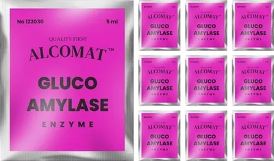 Zdjęcie produktu dla Alcomat GLUCOAMYLASE Enzyme | do cukrowania podczas procesu zacierania | drożdże alkoholowe, drożdże destylacyjne | 5 ml | 10 sztuk