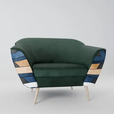 Immagine prodotto di SpaceRebels Poltrona soggiorno - Poltrona relax divano singolo per camera da letto - Poltrona TV - Poltrona imbottita con gambe in legno - Verde abete