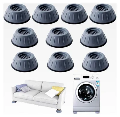 Produktbild von 10 Stück Anti-Rutsch-Fußpolster für Waschmaschinen zur Schock- und Geräuschreduzierung, 8cm Universal, feuchtigkeitsbeständig, für Kühlschranktrommel, Schwingungsdämpfer