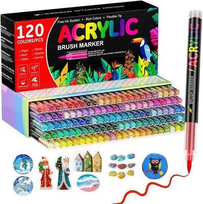 Produktbild von Solidchoice – Set mit 120 Acrylfarbstiften für kreative Projekte
