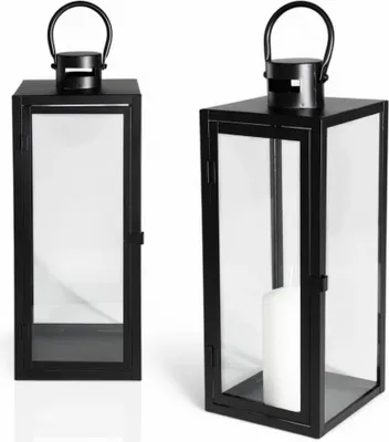 Image de Lanterne de terrasse pour salon/balcon, noir, 63 cm, décorative, GRANDE