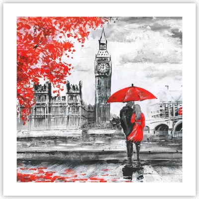 Produktbild von Poster - Poster ohne Rahmen - London Architektur big ben - 50x50 cm - Wand Bild - Wanddeko - Wandbilder - Kunstposter - Wandposter - Bilder - Kunstdruck - Wanddekoration - Wandbild - P2XAC50x50-3153