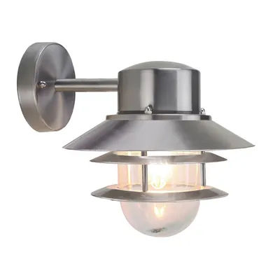 Produktbild von Außenwandleuchte Edelstahl Glas IP44 E27 Maritim Haus Garten Wandlampe außen