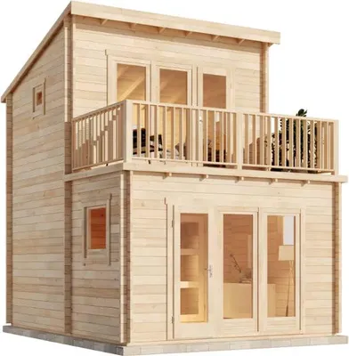 Produktbild von Alpholz Gartenhaus Manhattan 400x510cm aus Holz 44 mm Wandstärke