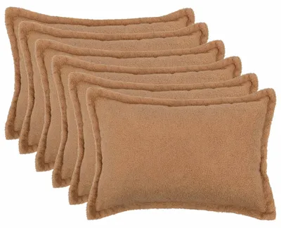 Imagen del producto de vidaXL Fundas de cojín, 6 unidades, HOUTEN, color beige, 50 x 70 cm, tejido bouclé