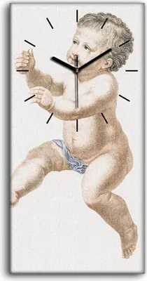 Produktbild von Wandbild Leinwand Bilder Wanduhr Geräuschlos 30x60 Zeichnung Antike Kinder Kunst - schwarze Hände