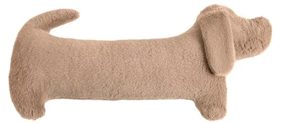 Produktbild von Dackel-Kissen - 68 x 30 cm - Taupe - Polyester - Fellimitat - Hund