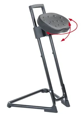 Produktbild von Stehhilfe, Sitz schwarz, Gestell schwarz, Sitz Höhenverstellung 600-850 mm