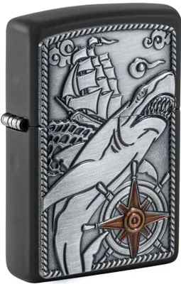 Produktbild von Feuerzeug Zippo Shark At Sea Unisex Schwarz Metall