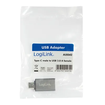 Obrázek produktu pro LogiLink AU0042, USB 3.1 type-C, USB 3.0, Stříbrná