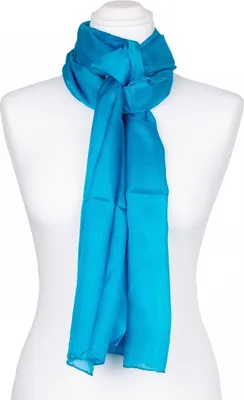 Produktbild von Seidenschal Halstuch Schal blau blautürkis Seide 150x35cm