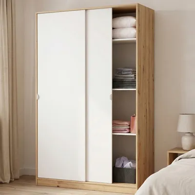 Image de Adrenalin - Armoire 2 Portes, 120x200h cm Blanc, 3 Étagères