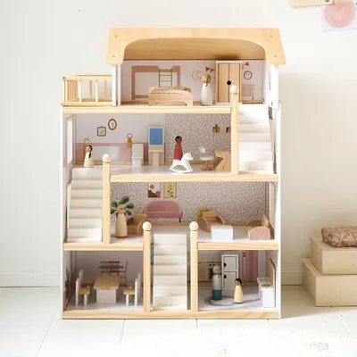 Produktbild von Petite Amélie Großes Puppenhaus aus Holz Blanche - H80 cm - Weiß